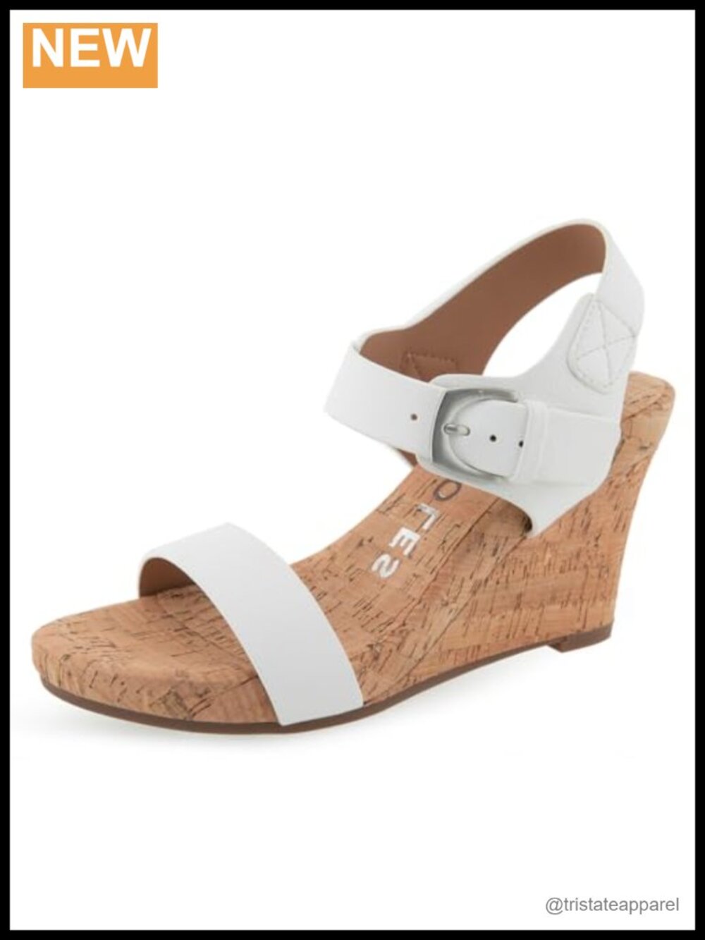 Aerosoles Faux Leather Cork Wedge Ankle Strap Sandals for Walking
